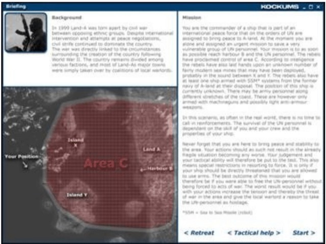 Kockums mission briefing screen