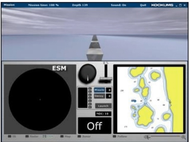 Kockums mission view with ESM and sonar